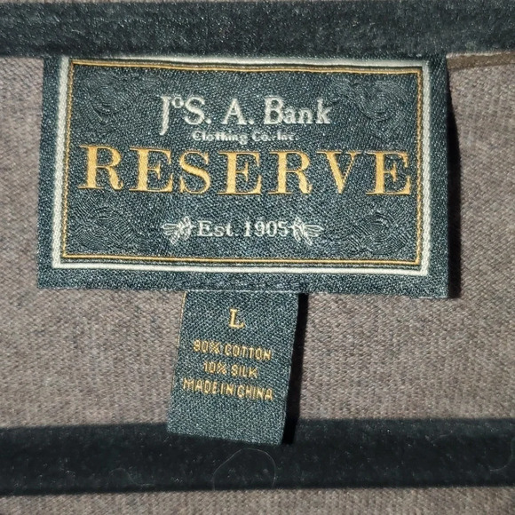 Joseph A Bank Reserve Cotton/Silk 1/4 Button LS Gray Sweater Size L - Picture 2 of 7